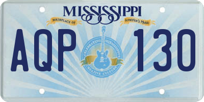 MS license plate AQP130