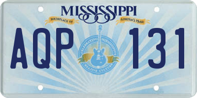 MS license plate AQP131