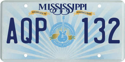 MS license plate AQP132