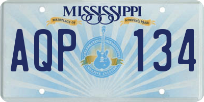 MS license plate AQP134