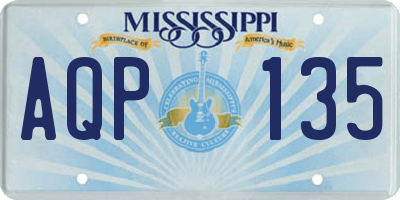 MS license plate AQP135