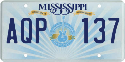 MS license plate AQP137