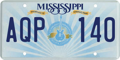 MS license plate AQP140
