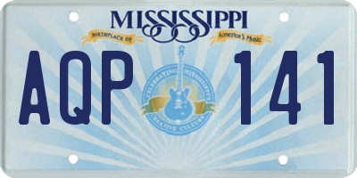 MS license plate AQP141