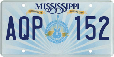 MS license plate AQP152