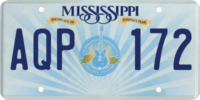 MS license plate AQP172