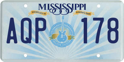 MS license plate AQP178