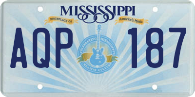 MS license plate AQP187