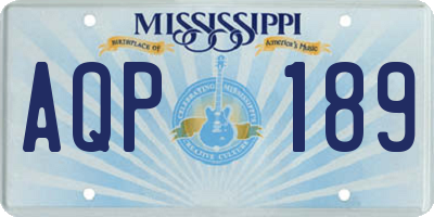 MS license plate AQP189