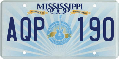 MS license plate AQP190