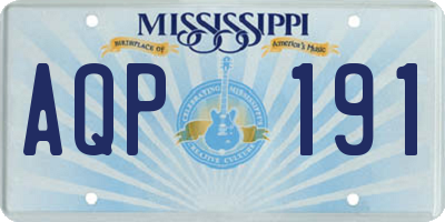MS license plate AQP191