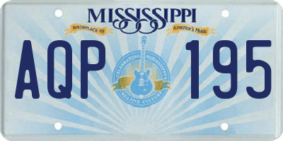 MS license plate AQP195