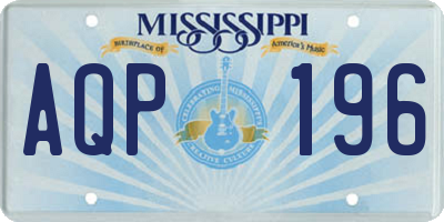 MS license plate AQP196