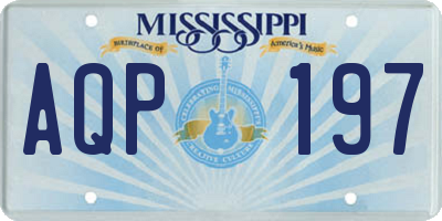 MS license plate AQP197