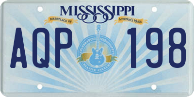 MS license plate AQP198