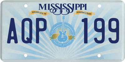 MS license plate AQP199