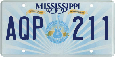 MS license plate AQP211