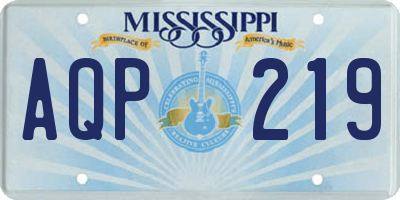 MS license plate AQP219