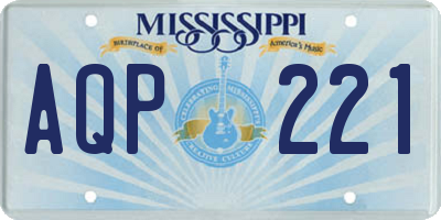 MS license plate AQP221