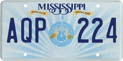 MS license plate AQP224