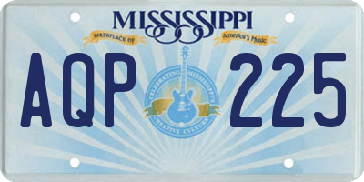 MS license plate AQP225