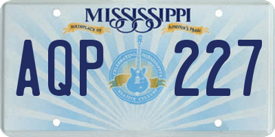 MS license plate AQP227