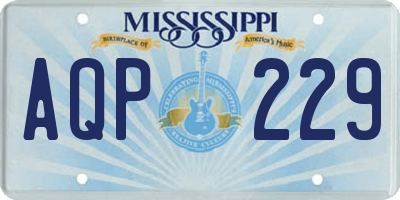MS license plate AQP229