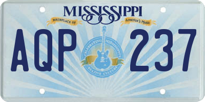 MS license plate AQP237
