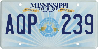 MS license plate AQP239