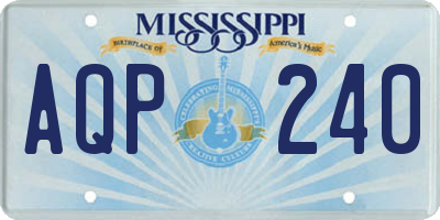 MS license plate AQP240