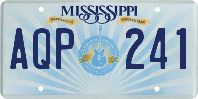 MS license plate AQP241