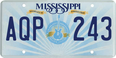 MS license plate AQP243