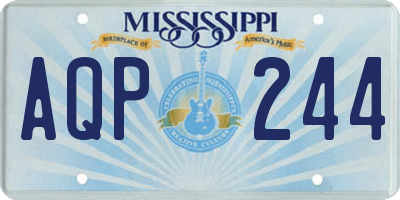 MS license plate AQP244