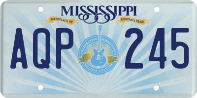 MS license plate AQP245