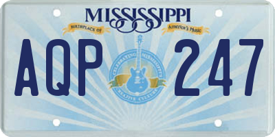 MS license plate AQP247
