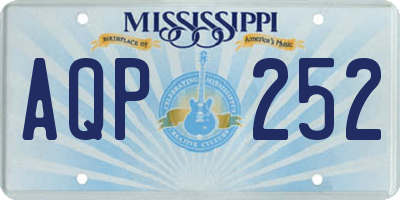 MS license plate AQP252