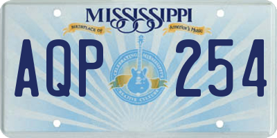 MS license plate AQP254