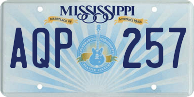 MS license plate AQP257