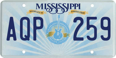 MS license plate AQP259