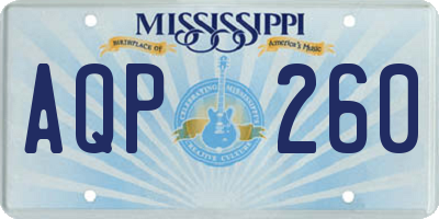 MS license plate AQP260