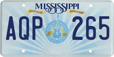 MS license plate AQP265