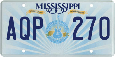MS license plate AQP270