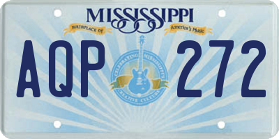 MS license plate AQP272
