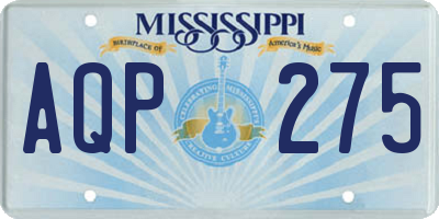 MS license plate AQP275