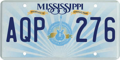 MS license plate AQP276