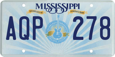 MS license plate AQP278