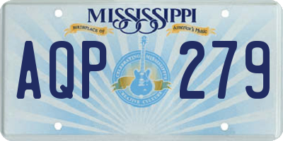 MS license plate AQP279