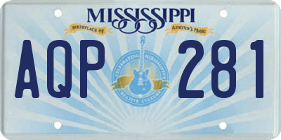 MS license plate AQP281