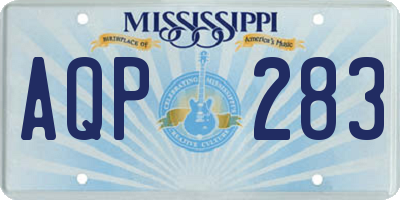 MS license plate AQP283