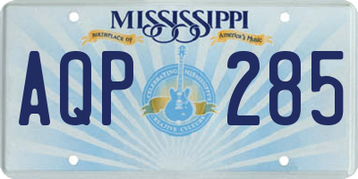 MS license plate AQP285